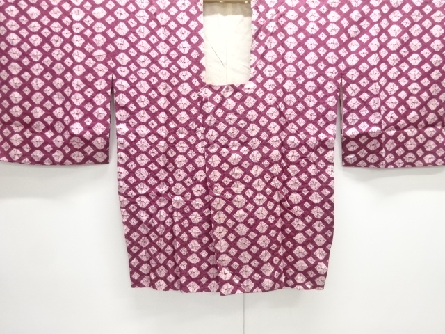 アンティーク　絞り幾何学模様道行コート